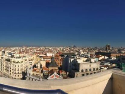 Vista panor&aacute;mica de Madrid desde el C&iacute;rculo de Bellas Artes.