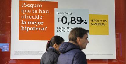 Publicidad de hipoteca de un banco, en Madrid. 