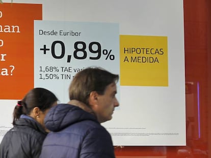 Publicidad de hipoteca de un banco, en Madrid. 