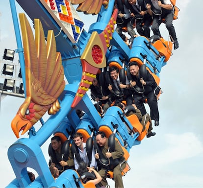 Kim Jong-un, en un parque de atracciones en Pyongyang.
