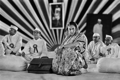 Indira Gandhi en una sesión del Congreso en 1966.
