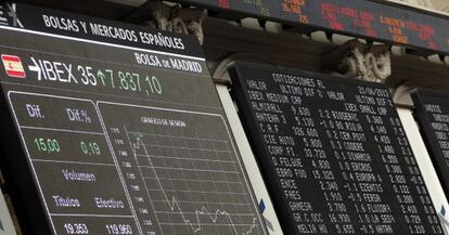 El principal indicador de la Bolsa espa&ntilde;ola, el IBEX 35. 