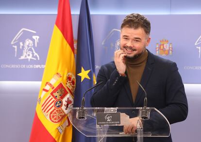 El portavoz parlamentario de ERC en el Congreso, Gabriel Rufián.