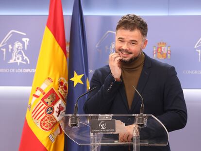 El portavoz parlamentario de ERC en el Congreso, Gabriel Rufián.