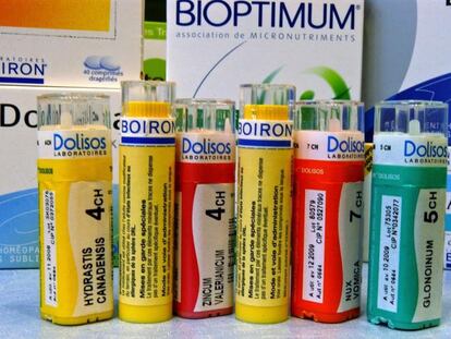Productes homeopàtics de les empreses Boiron i Dolisos.