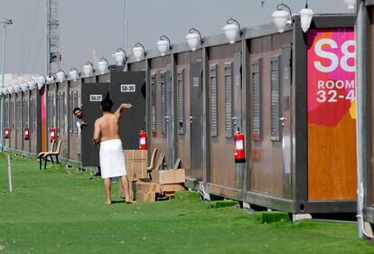 Dormitories have been built to accommodate soccer fans in Doha, Qatar.