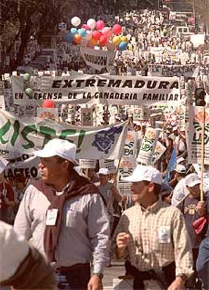 Manifestacin de la UPA por las calles de Madrid.