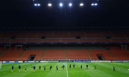 Entrenamiento del Zenit en San siro.