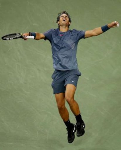 Nadal celebra este lunes su triunfo en la final del Abierto de EE UU.