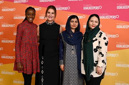 De izquierda a derecha: Vanessa Nakate, Melinda French Gates, Malala Yousafzai y Zahra Joya.