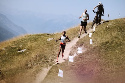 Joyline Chepngeno en un momento de la Sierre-Zinal este sábado. Foto cedida por Golden Trail World Series