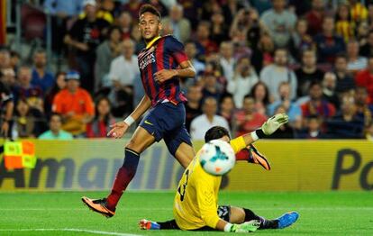Neymar, durante el partido contra el Valladolid.