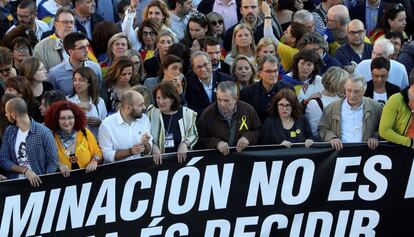 Quim Torra, a la capçalera de la manifestació a Madrid.