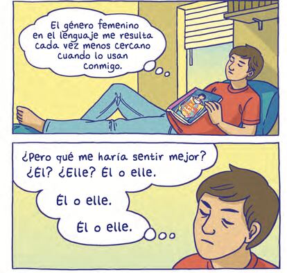 Viñetas de la edición española de 'Gender Queer', traducido como 'Género queer'.