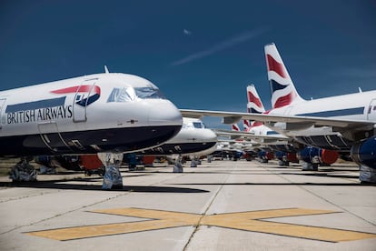 Aviones de British Airways en el aeropuerto Adolfo Suárez Madrid-Barajas, el mes pasado.