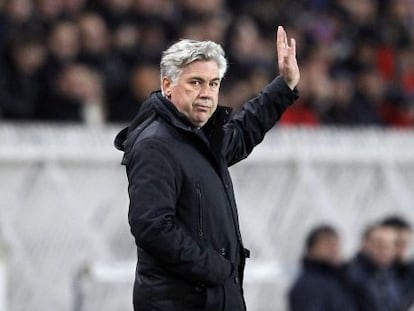 Ancelotti, en un partido de la Liga francesa.