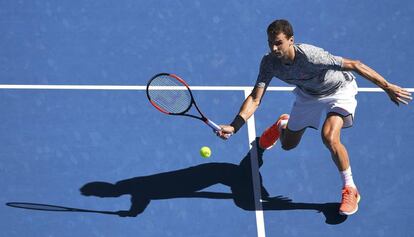 Dimitrov, en el partido contra David Goffin del pasado miércoles.