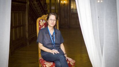 La escritora Marta Sanz, el pasado lunes, en el Palacio de la Magdalena, en Santander.