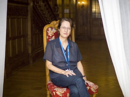 La escritora Marta Sanz, el pasado lunes, en el Palacio de la Magdalena, en Santander.