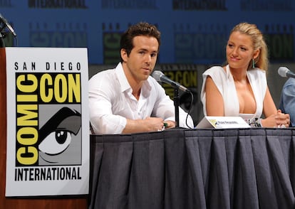 La pareja se conoció durante el rodaje de 'Linterna verde'. En la imagen, en su aparición para promocionar la cinta en la Comic-Con de San Diego de 2010.
