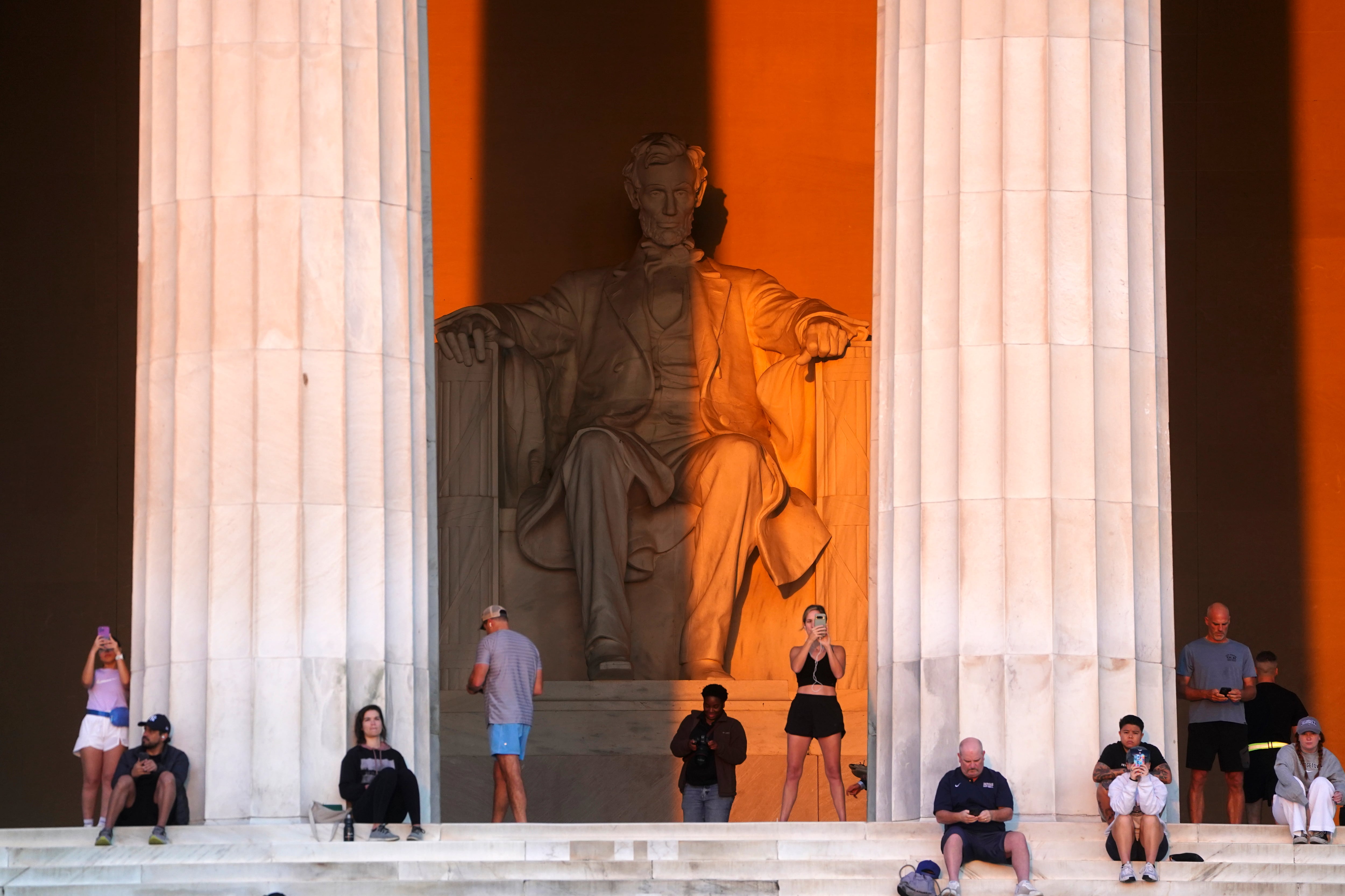 El memorial a Lincoln, este miércoles a primera hora de la mañana.
