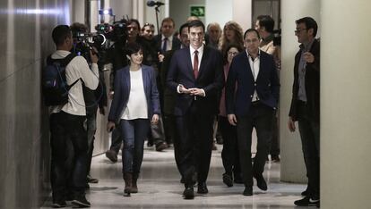 Sánchez acude a su primera rueda de prensa de este martes tras su reunión con el Rey.