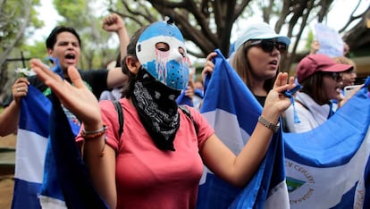 Una marcha contra Daniel Ortega, el pasado julio. 