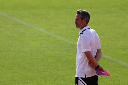 Jorge Vilda durante una sesión de entrenamiento el pasado 17 de junio en Las Rozas (Madrid).