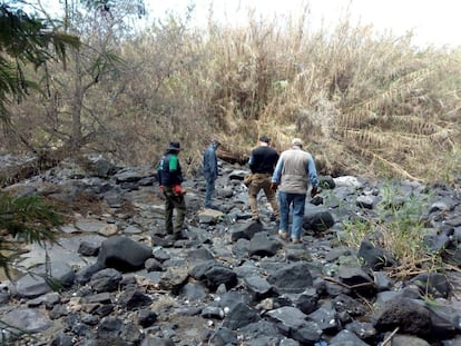 Personal de la Comisión Nacional de Búsqueda de Personas (CNBP) realiza labores de búsqueda, este miércoles en la población de Salvatierra, en el Estado de Guanajuato.