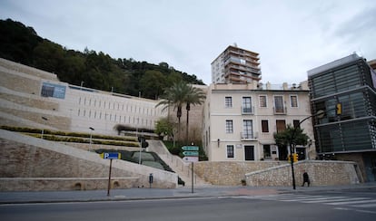 Aspecto actual del barrio bajo la ladera del monte Gibralfaro.