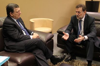 Rajoy, en la reunin que ha mantenido con el presidente de la Comisin Europea, Jos Manuel Durao Barroso.