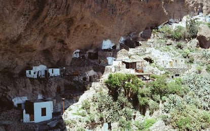 Poblado troglodita de Acusa Seca, en Artenara, en Gran Canaria.