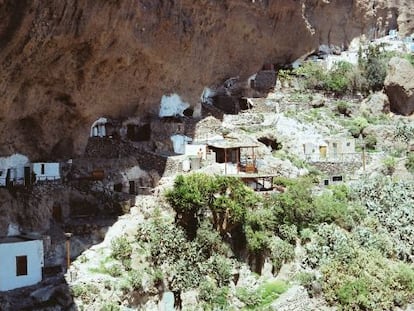 Poblado troglodita de Acusa Seca, en Artenara, en Gran Canaria.