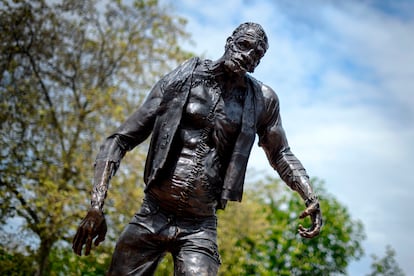 Estatua en Ginebra dedicada al monstruo de Frankenstein, la criatura de la famosa novela de terror de Mary Shelley. 