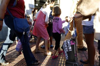 Primer d&iacute;a colegio en infantil y primaria en la Comunidad de Madrid. Alumnos en el colegio Reina Victoria de Madrid