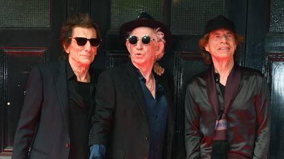 Ron Wood, Keith Richards y Mick Jagger posan para la prensa en Londres el pasado 6 de septiembre en el anuncio del nuevo disco de los Rolling Stones.
