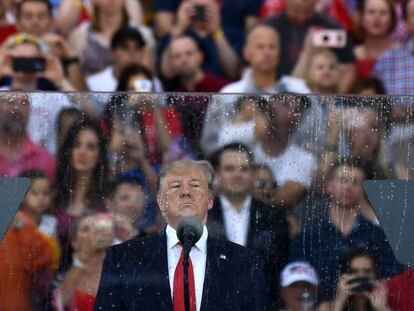 Donald Trump durante la celebración del Día de la Independencia de EE UU, en Washington, el pasado 4 de julio. 
