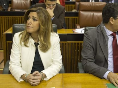 Susana D&iacute;az junto al vicepresidente de la Junta, Diego Valderas.
