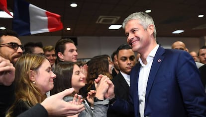 El candidato a la presidencia de Los Republicanos, Laurent Wauquiez, el lunes en Marsella.