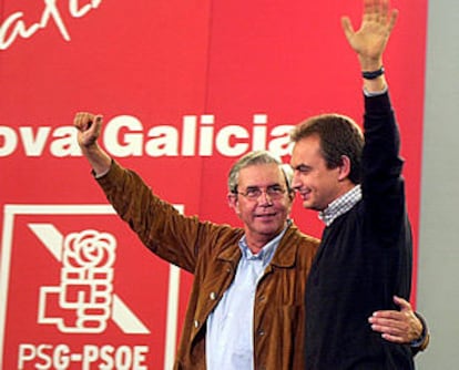 Josá Luis Rodríguez Zapatero a acompañado a Emilio Pérez Touriño en el cierre de campaña socialista en La Coruña.