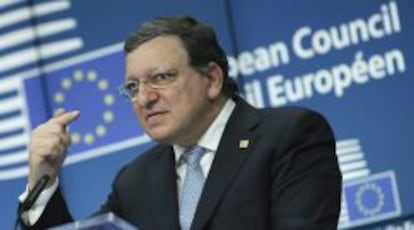 El presidente de la Comisi&oacute;n Europea, Jose Manuel Durao Barroso, tras participar el viernes en la cumbre de l&iacute;deres de la UE.
