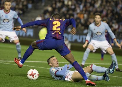 El jugador del Barcelona Nélson Semedo, durante una jugada en el partido.