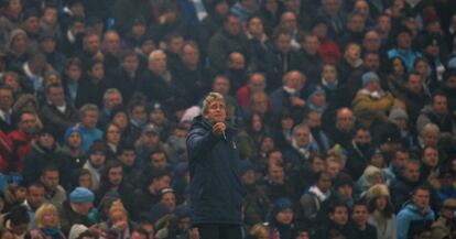 Pellegrini, durante el partido entre el City y el CSKA.