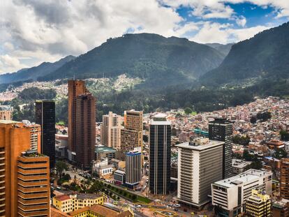 Vista aérea de Bogotá, Colombia.