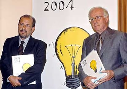 Eduardo Bautista y Francisco Galindo, durante la presentación del anuario de la SGAE.