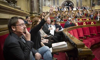 Xavier Domènech, en un ple del Parlament.