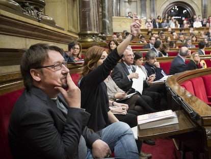 Xavier Domènech, en un ple del Parlament.