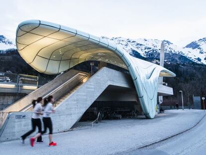 Congress Station, la primera de las estaciones del funicular proyectadas por Zaha Hadid en Innsbruck. 