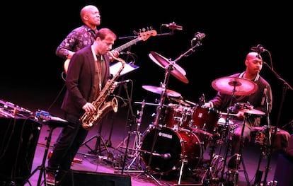 El trío de jazz de Chris Potter, Reuben Rogers y Eric Harland, este domingo en el festival JazzMadrid.