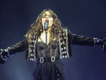 Camila Cabello este miércoles durante su concierto en el Wizink Madrid.